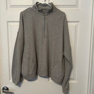 Gray waffle Aerie quarter zip. XL